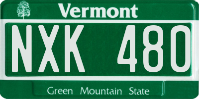 VT license plate NXK480