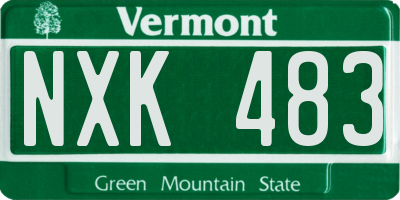 VT license plate NXK483