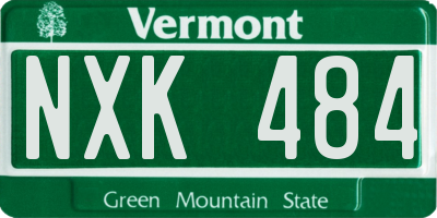 VT license plate NXK484