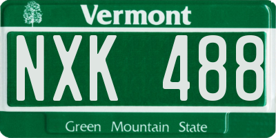 VT license plate NXK488