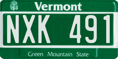 VT license plate NXK491