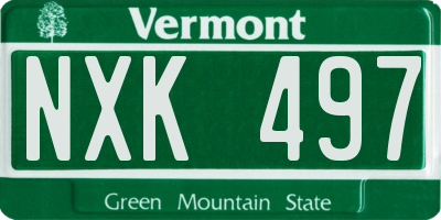VT license plate NXK497