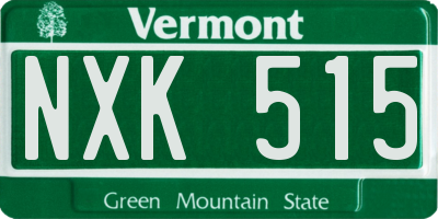 VT license plate NXK515