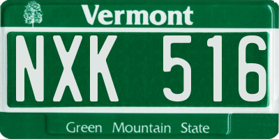 VT license plate NXK516