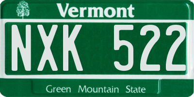 VT license plate NXK522