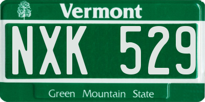 VT license plate NXK529