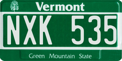 VT license plate NXK535