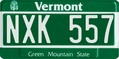 VT license plate NXK557