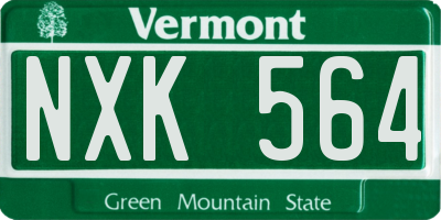 VT license plate NXK564