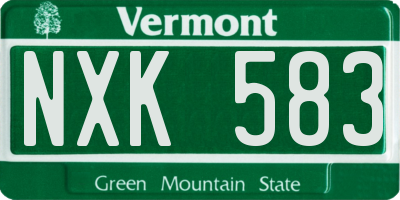 VT license plate NXK583