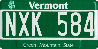 VT license plate NXK584