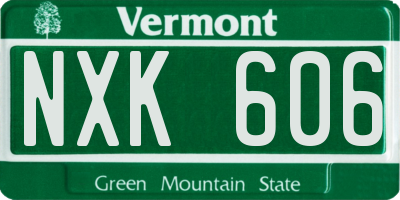 VT license plate NXK606