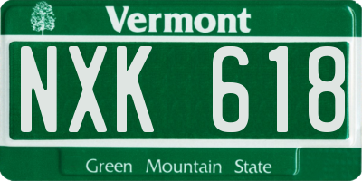 VT license plate NXK618