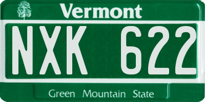 VT license plate NXK622
