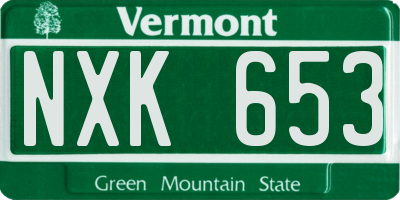 VT license plate NXK653