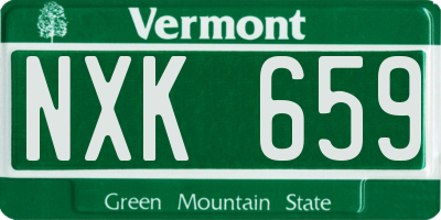 VT license plate NXK659