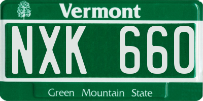 VT license plate NXK660
