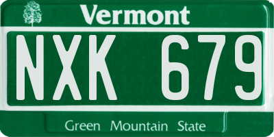 VT license plate NXK679