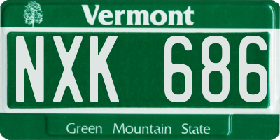 VT license plate NXK686