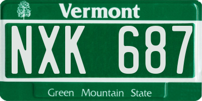 VT license plate NXK687