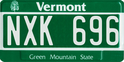 VT license plate NXK696