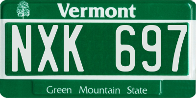 VT license plate NXK697