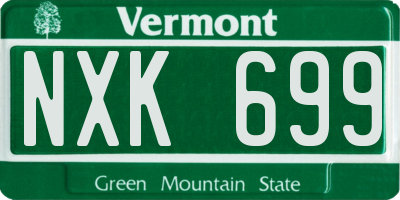 VT license plate NXK699