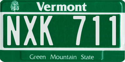 VT license plate NXK711