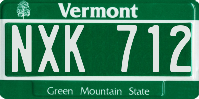 VT license plate NXK712