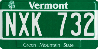 VT license plate NXK732