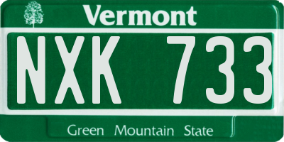 VT license plate NXK733
