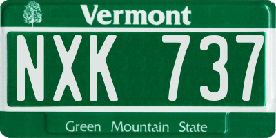 VT license plate NXK737