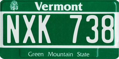 VT license plate NXK738