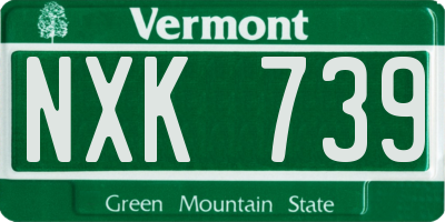 VT license plate NXK739
