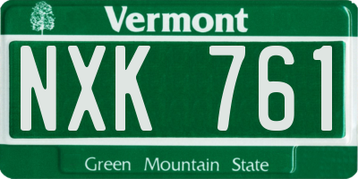 VT license plate NXK761