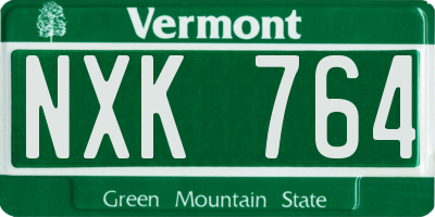 VT license plate NXK764