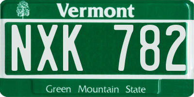 VT license plate NXK782