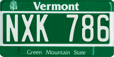 VT license plate NXK786