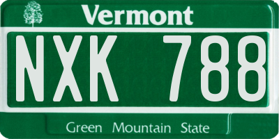 VT license plate NXK788