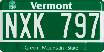 VT license plate NXK797