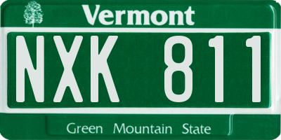 VT license plate NXK811