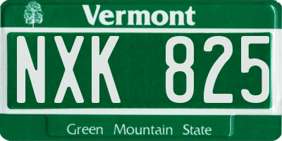 VT license plate NXK825