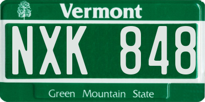 VT license plate NXK848