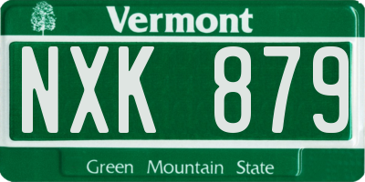 VT license plate NXK879