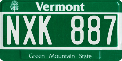 VT license plate NXK887