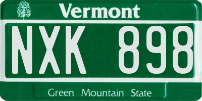 VT license plate NXK898