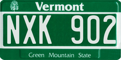 VT license plate NXK902