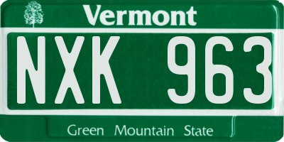 VT license plate NXK963