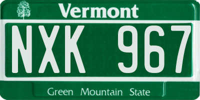 VT license plate NXK967