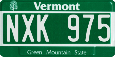 VT license plate NXK975